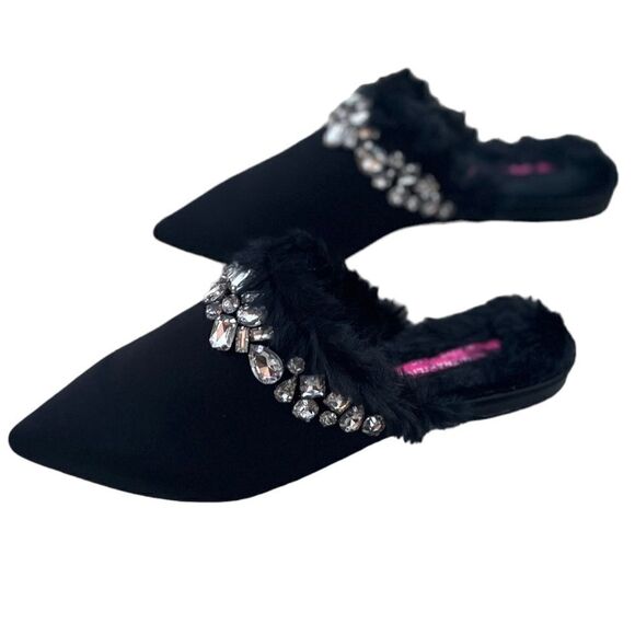 Isaac Mizrahi Live! Polyester Pointy Toe Bedazzled Mules New in Box Size 6.5 - Picture 4 of 10